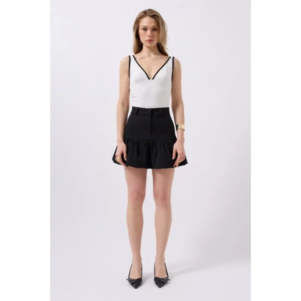 Büzgü Detay Mini Etek