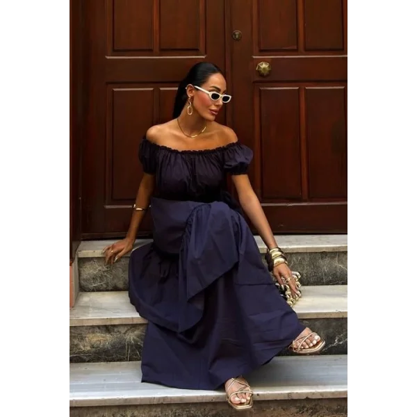 Büzgülü Crop Kat Detaylı Fırfır Etekli Takım 10196