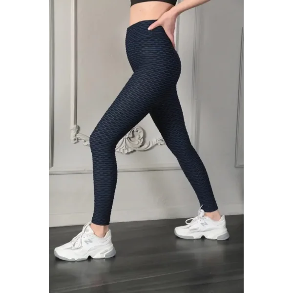 Büzgülü Spor Brezilya Tayt - Mavi