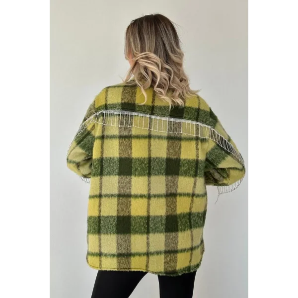 Çağla Buklet Cepli Zincir Taşlı Gömlek