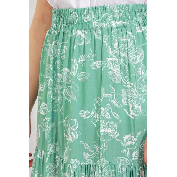 Çağla Desenli Uzun Viskon Etek 1898