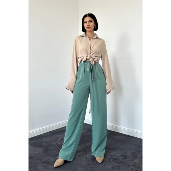 Çağla Kuşaklı Pantolon