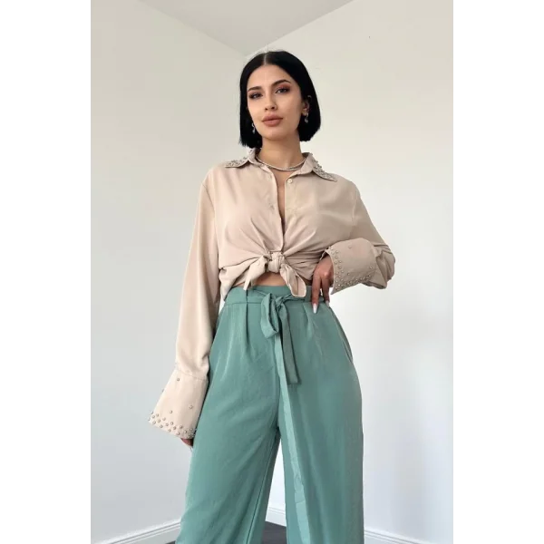 Çağla Kuşaklı Pantolon