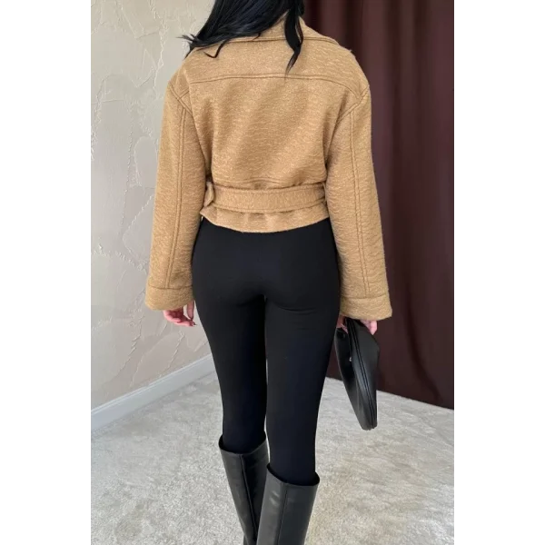 Camel Kuşgözü Kaşe Manto