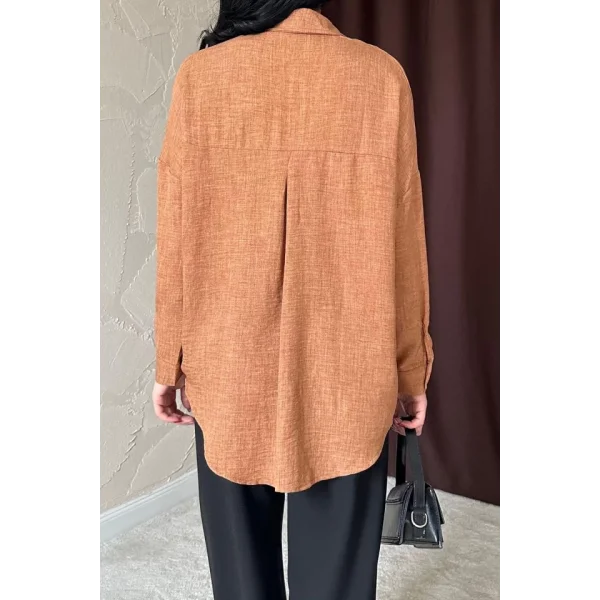 Camel Taş İşlemeli Gömlek