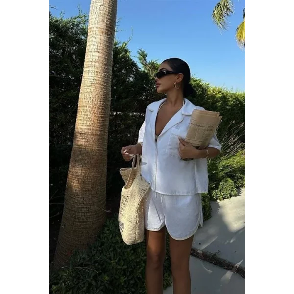 Carnation Keten Şort Takım 9470-12