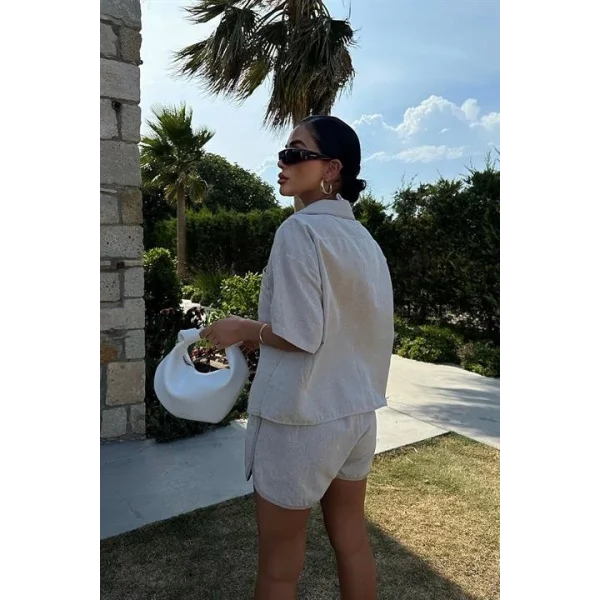 Carnation Keten Şort Takım 9470-12