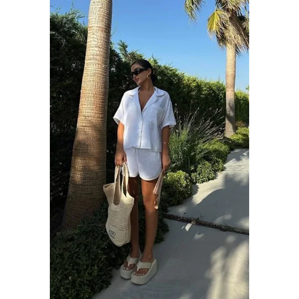 Carnation Keten Şort Takım 9470-12