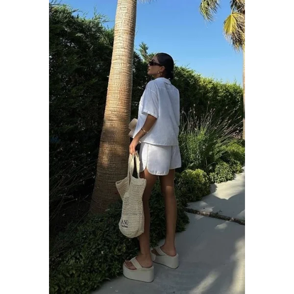 Carnation Keten Şort Takım 9470-12