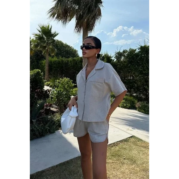 Carnation Keten Şort Takım 9470-12