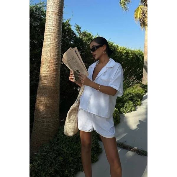 Carnation Keten Şort Takım 9470-12