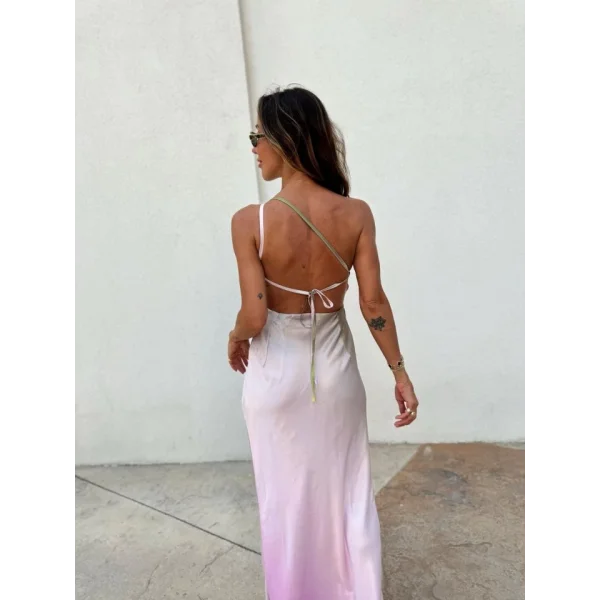 Carol Tek Omuz Saten Elbise 2613