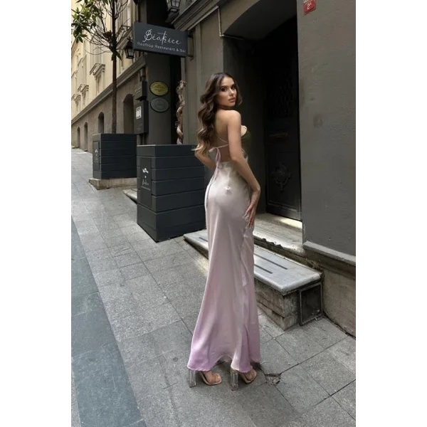 Carol Tek Omuz Saten Elbise 2613