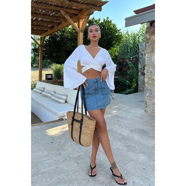 Cecile Denim Mini Etek 4015-17