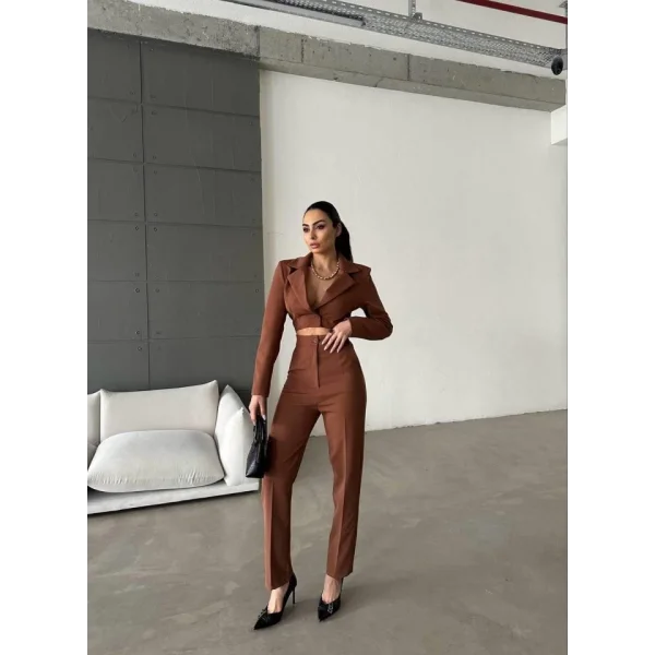 CEKET YAKA BEL DEKOLTELİ TULUM - Acı Kahve