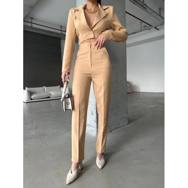 CEKET YAKA BEL DEKOLTELİ TULUM - Kahverengi