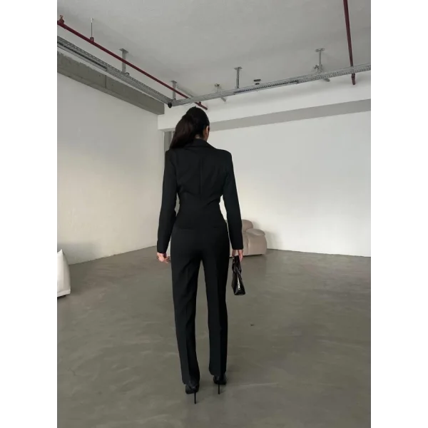 CEKET YAKA BEL DEKOLTELİ TULUM - Siyah