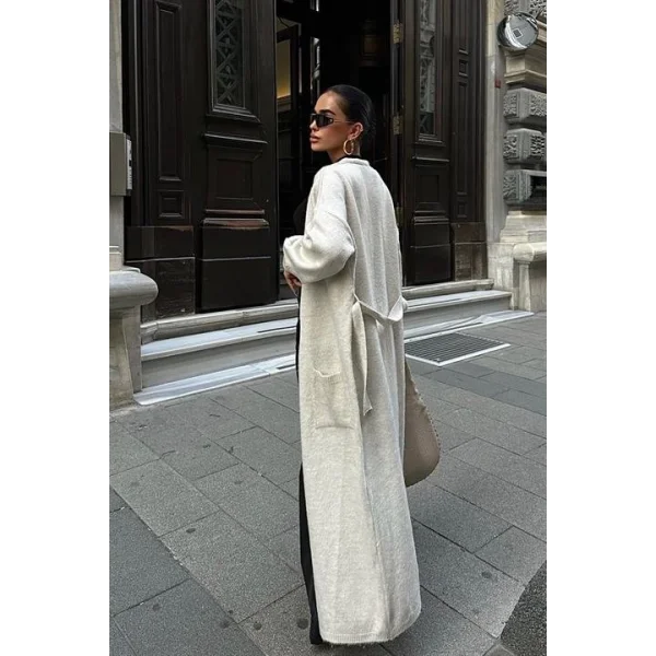 Cep Detay Kuşaklı Hırka 5171