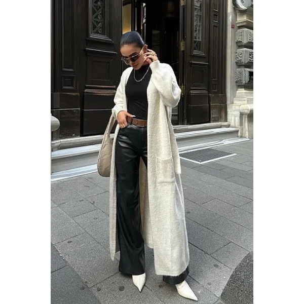 Cep Detay Kuşaklı Hırka 5171