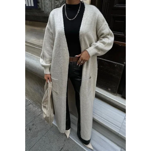 Cep Detay Kuşaklı Hırka 5171