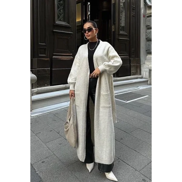 Cep Detay Kuşaklı Hırka 5171