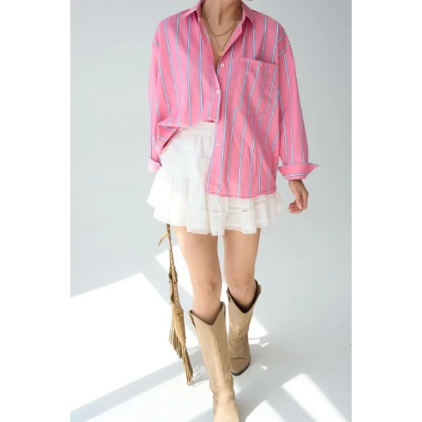 Cepli Gömlek - Pembe-Mavi