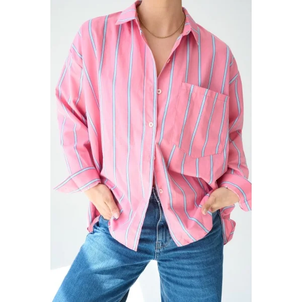 Cepli Gömlek - Pembe-Mavi