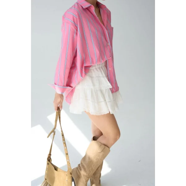 Cepli Gömlek - Pembe-Mavi