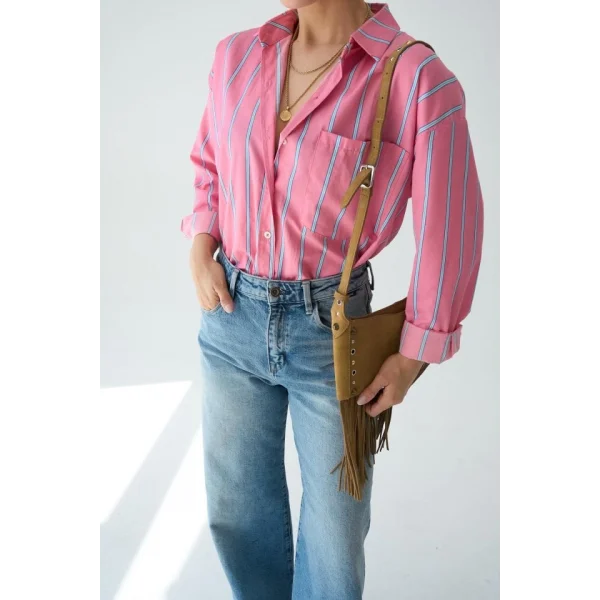 Cepli Gömlek - Pembe-Mavi