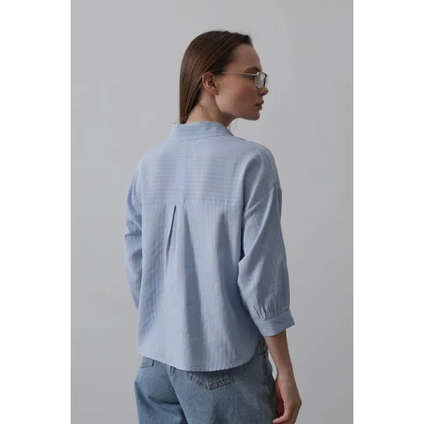 Cepli Kısa Kesim Gömlek - Bebe Mavisi