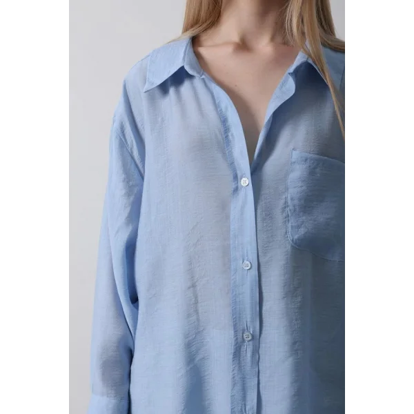 Cepli Oversize Gömlek  Koyu avi