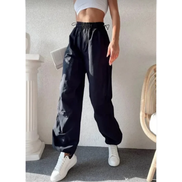 Cepli Paraşut Pantalon - Siyah