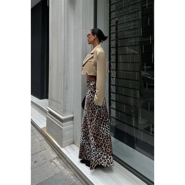 Chloe Animal Desen Saten Etek 4044