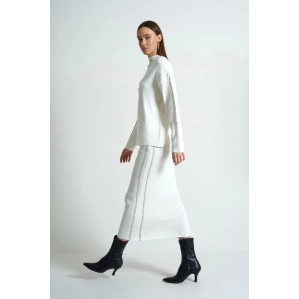 Çift İgne Süzeneli Takım  EkruSiyah