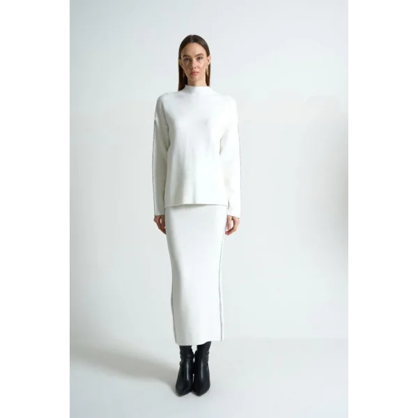 Çift İgne Süzeneli Takım  EkruSiyah