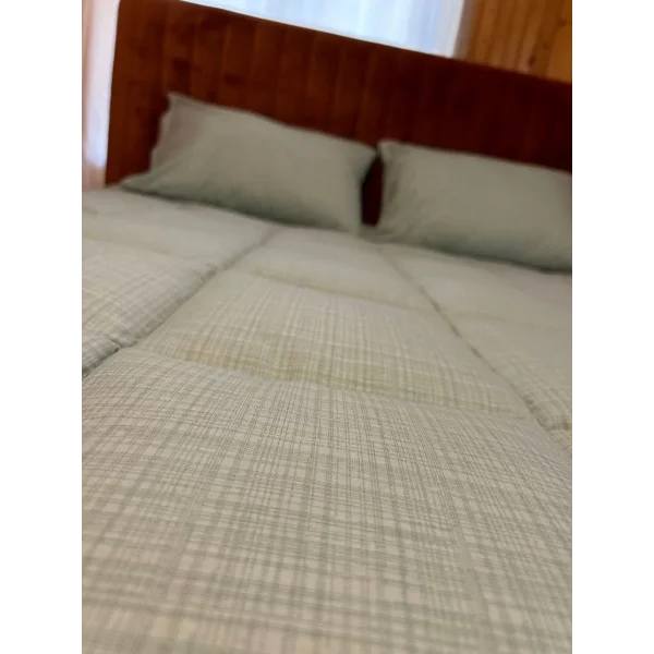 Çift Kişilik Doğal Yün Yorgan ve Yastık Takımı - Gri