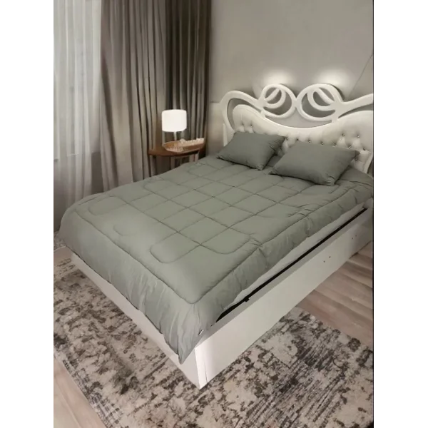 Çift Kişilik Doğal Yün Yorgan ve Yastık Takımı - Haki