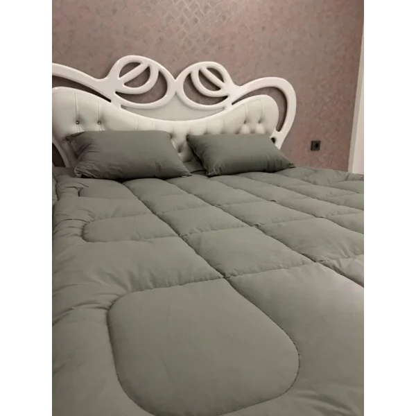 Çift Kişilik Doğal Yün Yorgan ve Yastık Takımı - Haki