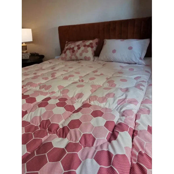 Çift Kişilik Doğal Yün Yorgan ve Yastık Takımı - Kırmızı