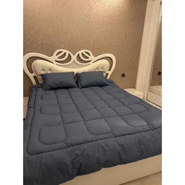 Çift Kişilik Doğal Yün Yorgan ve Yastık Takımı - Lacivert