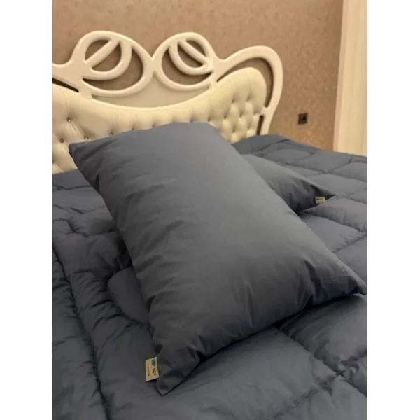 Çift Kişilik Doğal Yün Yorgan ve Yastık Takımı - Lacivert