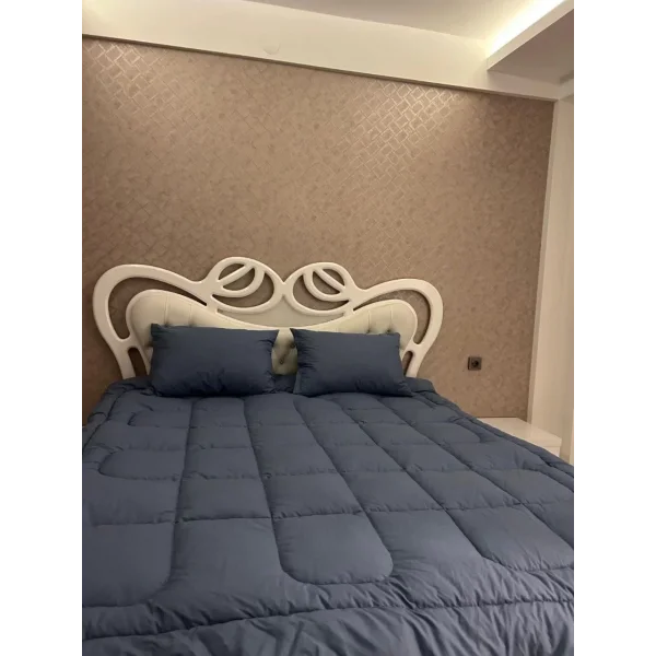 Çift Kişilik Doğal Yün Yorgan ve Yastık Takımı - Lacivert