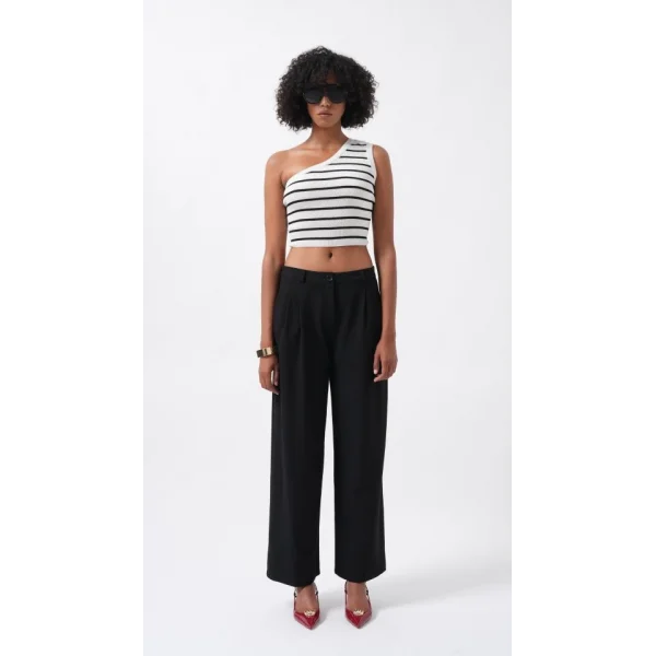 Çift Pileli Bol Paça Pantolon