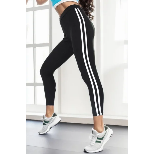 Çift Şeritli Tayt Siyahbeyaz