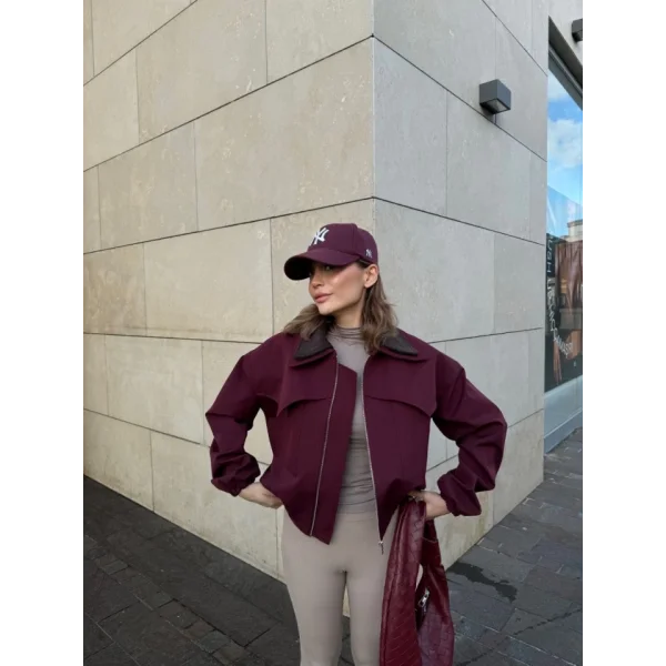 Çift Yakalı Ceket ont  Bordo