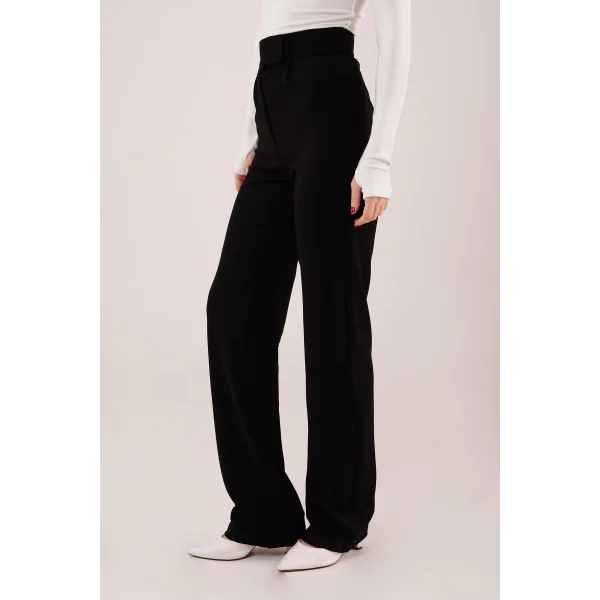 Cırt Kapama Detaylı iyah Pantolon