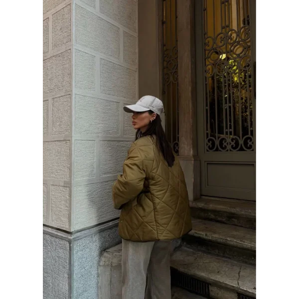 Cıt Cıt Detaylı Çepli Ceket Mont- Kahve