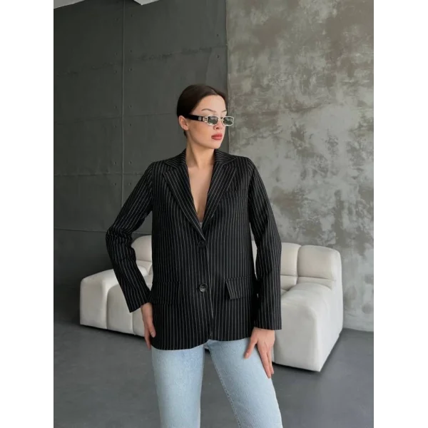 Çizgi Desenli Ceket