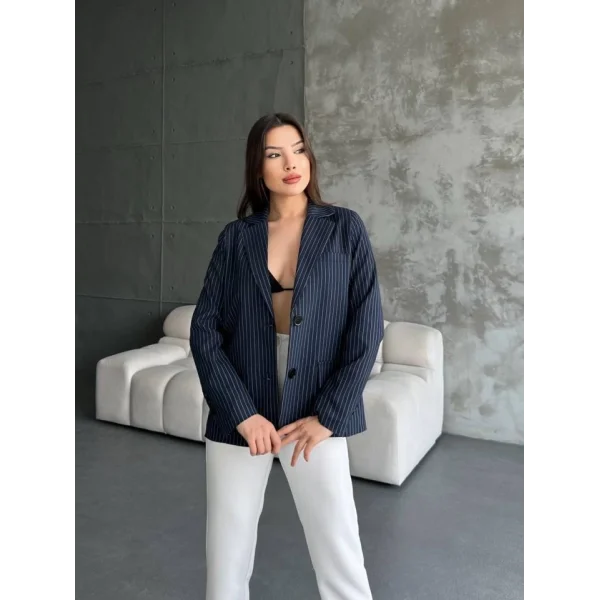 Çizgi Desenli Ceket