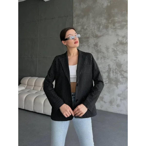 Çizgi Desenli Ceket
